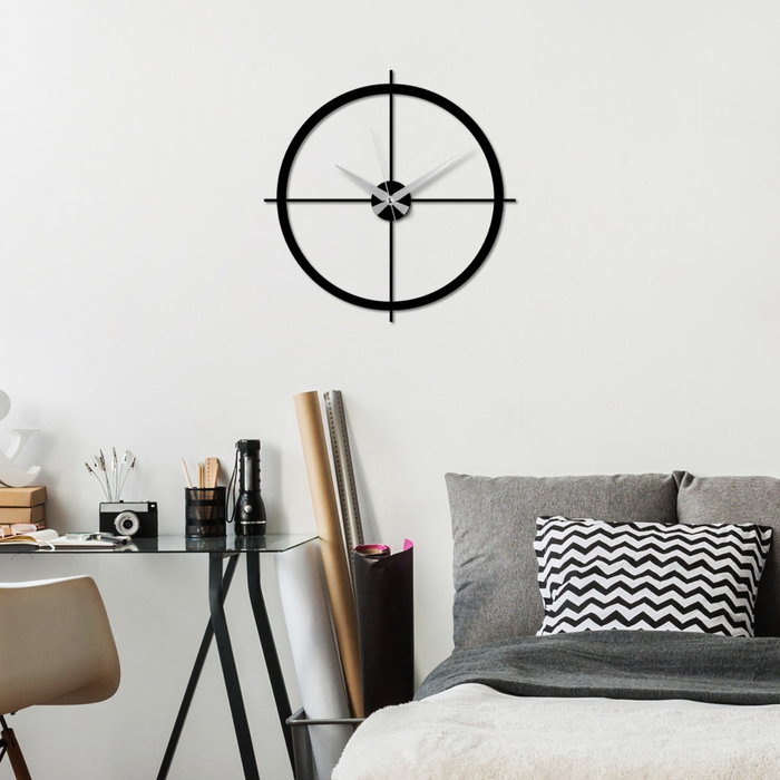 Wallity Reloj de Pared Decorativo de Metal Negro